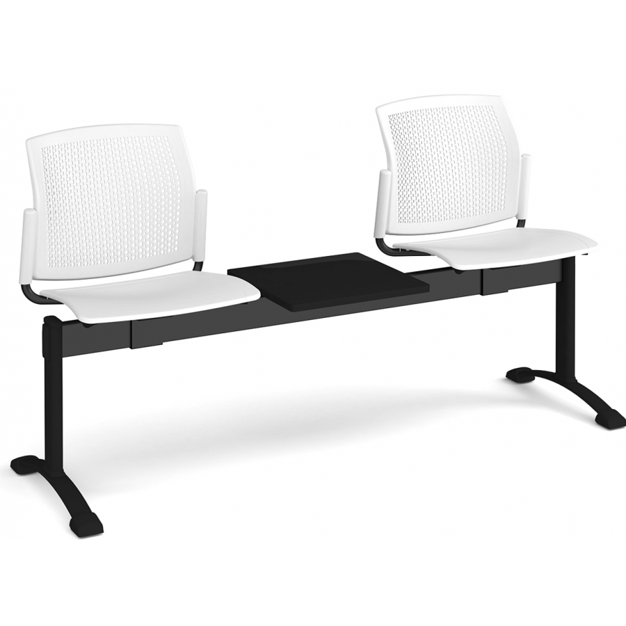 Santana Perforated Back Plastic Seating Bench With 2 Seats and Table